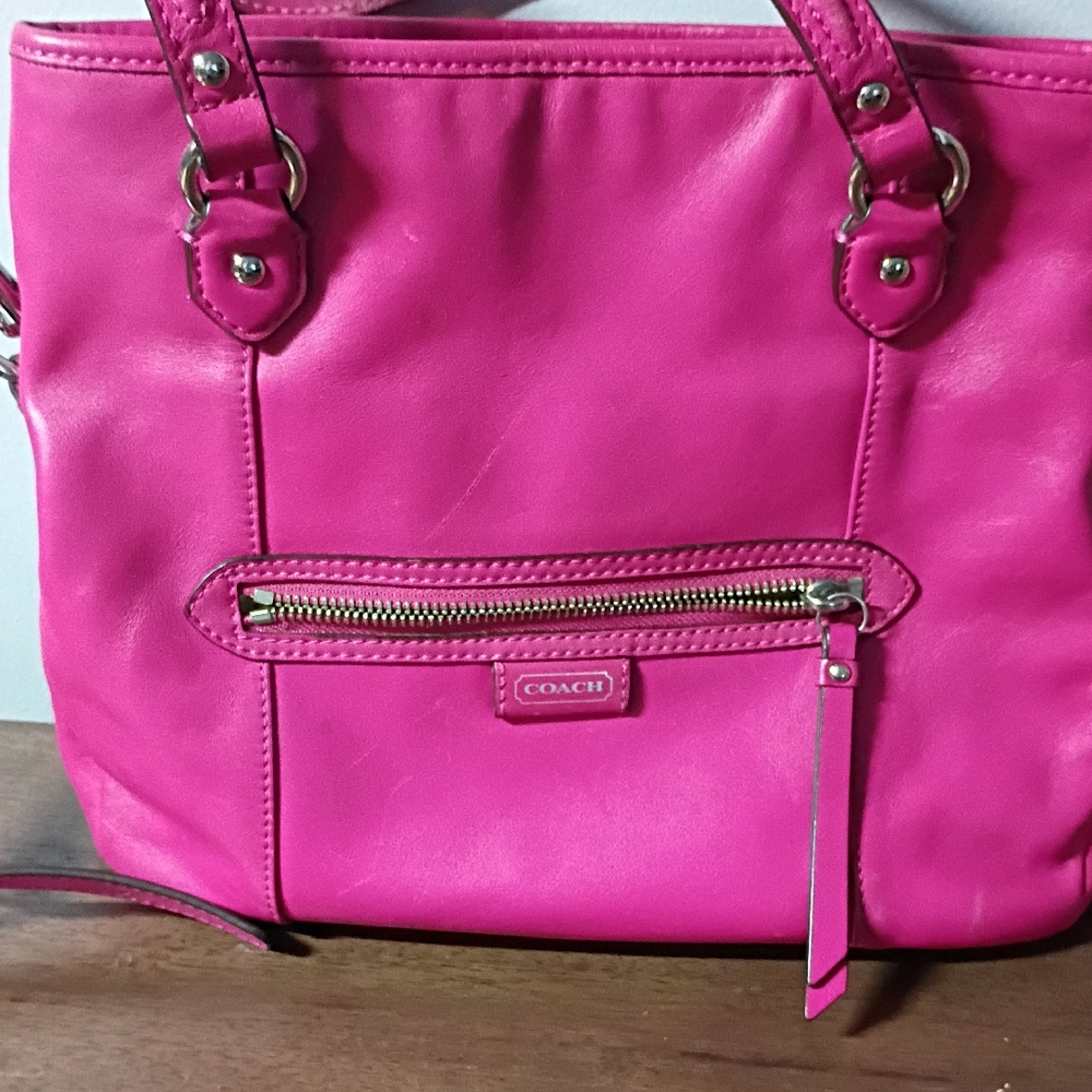 Coach Fuchsia Leather Tote